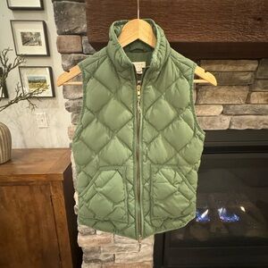 J.Crew Green Quilted Vest XXS